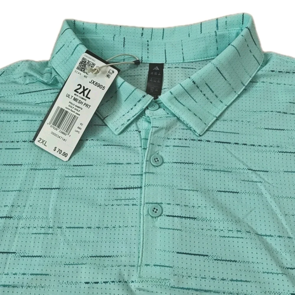 Adidas Golf Ultimate Mesh Polo Shirt Sz 2X Semi Flash Aqua Tennis Pickleball Nwt